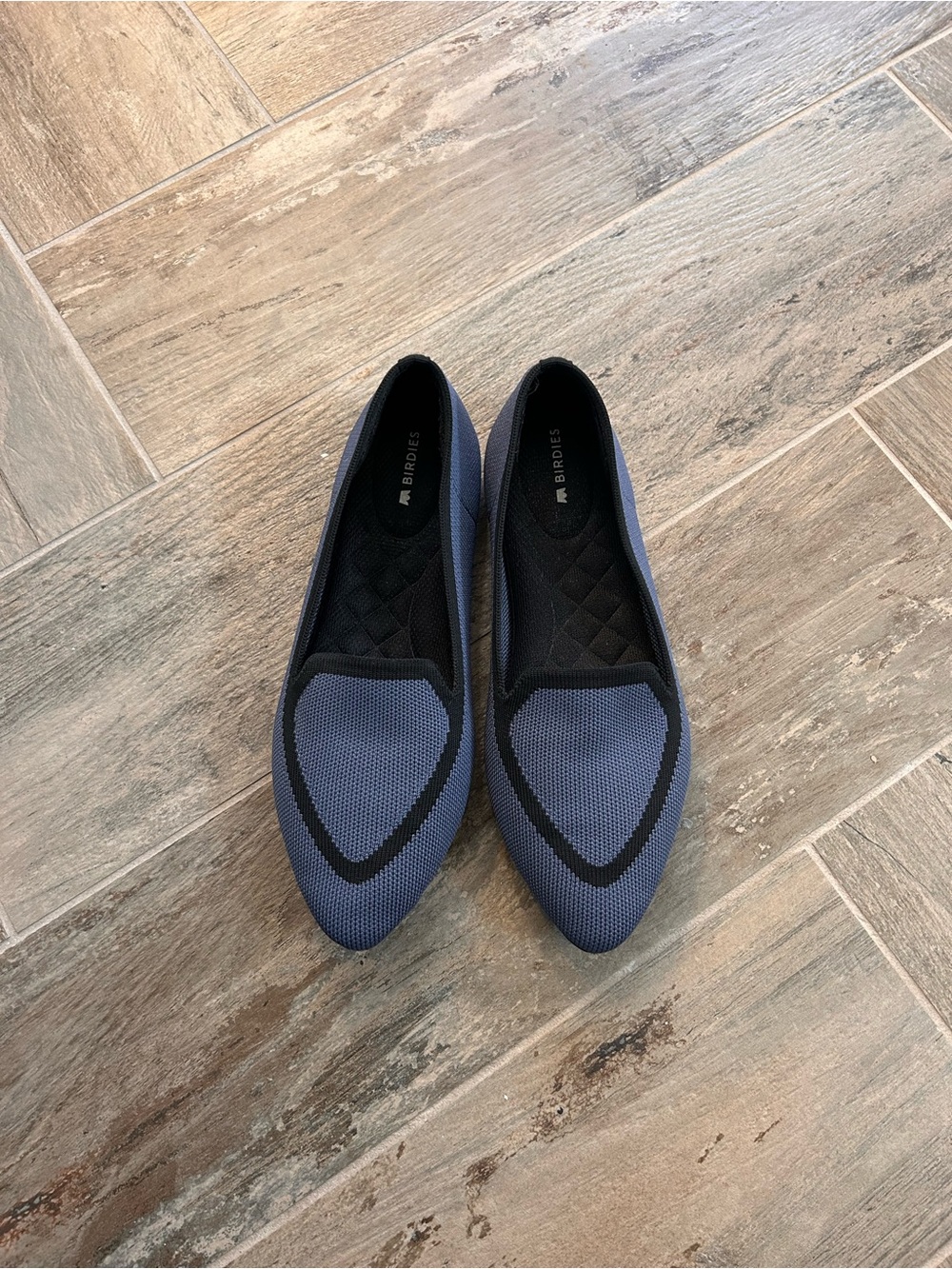 Birdies Women’s Blue Pointed Knit Loafers